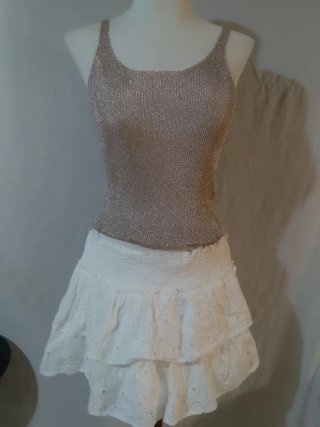 Falda Ibicenca Blanca Volantes