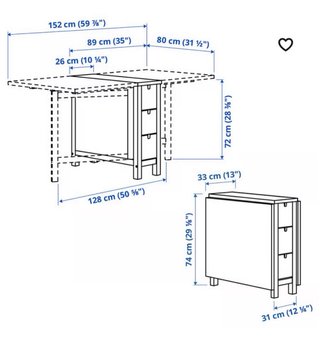 Mesa plegable Ikea Norden madera