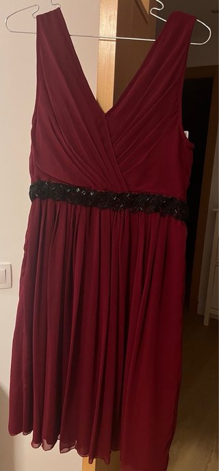 Vestido Mango Rojo con Negro