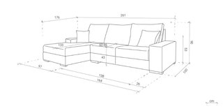 Sofá Chaise Longue Kenay Home Sound gris visón