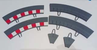 Lote pianos 3d para scalextric pista gris