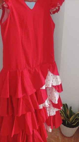 Traje de flamenca niña talla 8/10 años
