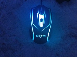 Ratón Gamer EVS Negro y Plateado