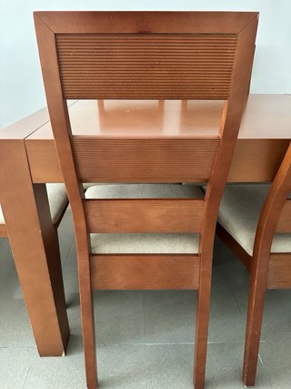 Mesa comedor extensible + 6 sillas madera