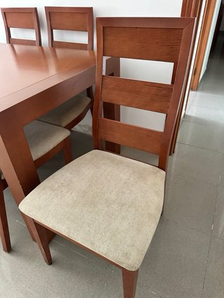 Mesa comedor extensible + 6 sillas madera