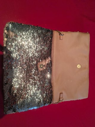 Bolso de fiesta lentejuelas oro y plata