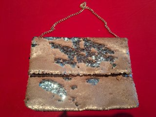 Bolso de fiesta lentejuelas oro y plata