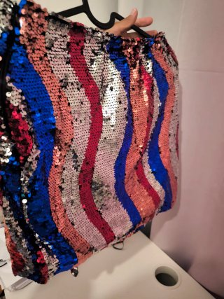 Falda de lentejuelas multicolor talla única
