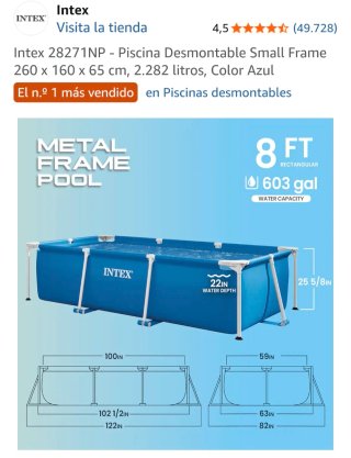 Piscina Desmontable Small Frame 260x160x65cm