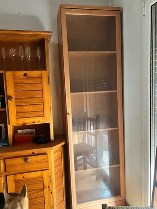 Vitrina de madera y cristal
