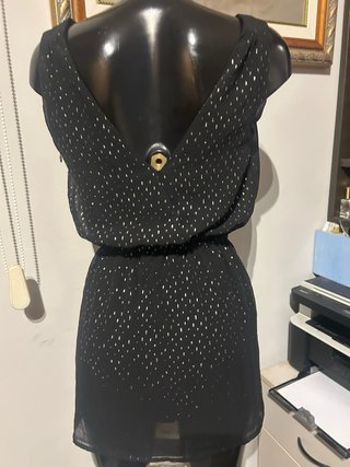 Vestido Mango Talla XS Negro Brillante