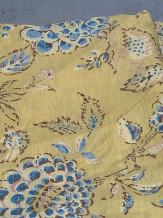 Tecido 100% Linho Estampado Flores 2,50x3,00m PT
