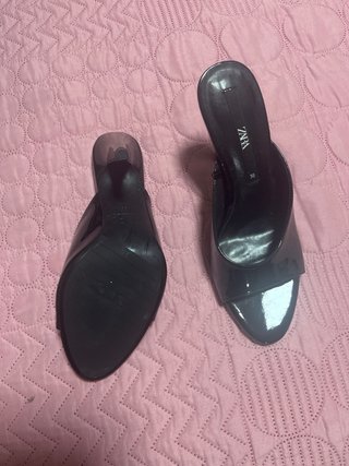 Sandalias tacón Zara Talla 36 Negras