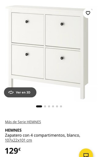 Zapatero Ikea Hemnes Blanco