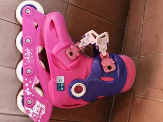 Patines en línea rosas y morados talla 28-30