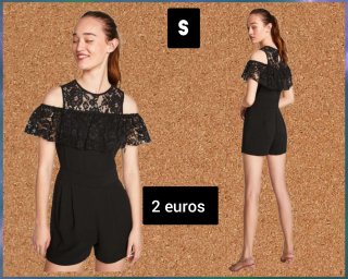 Mono negro encaje talla S