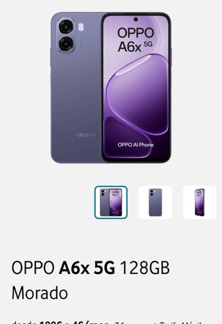OPPO A6x 5G 128GB Morado Nuevo ( tengo 5 unidades)