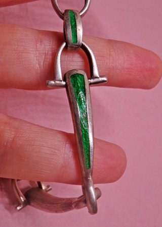 ARGENTO 800 bracciale vintage smaltato anni 70 1AR