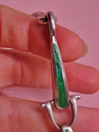 ARGENTO 800 bracciale vintage smaltato anni 70 1AR