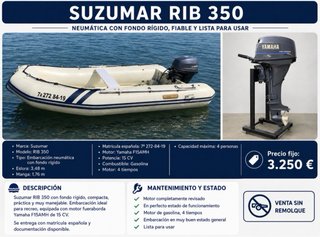 Barca Neumática Suzumar con Motor Yamaha