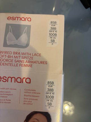 Sujetador Esmara sin aros encaje blanco 100b