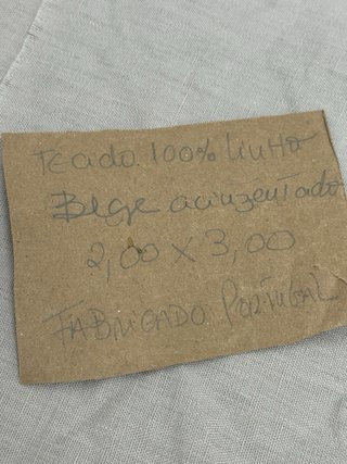 Tecido 100% linho bege - Novo
