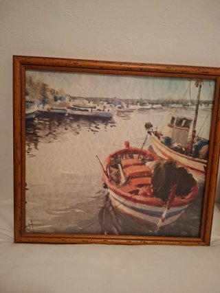 Cuadros marineros con marco madera y cristal