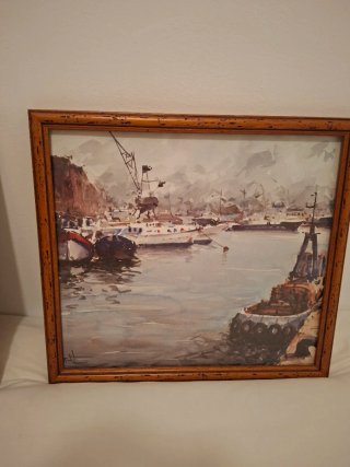 Cuadros marineros con marco madera y cristal