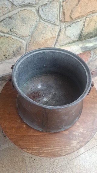 Antiguo Caldero de Cobre - Olla Pulpera Rústica