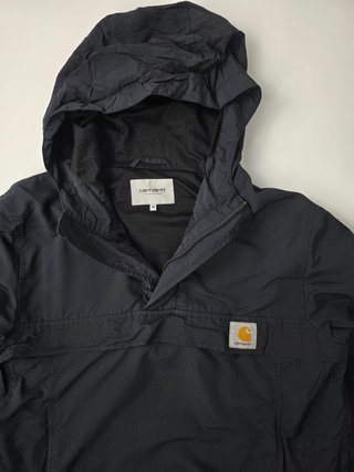 Carhartt Black Hooded Anorak Jacket Pullover Workw