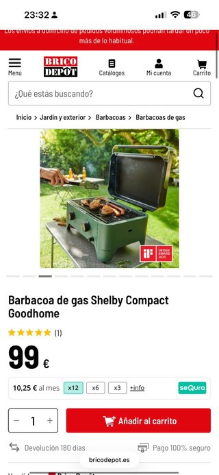 Barbacoa de gas Shelby Compact Goodhome