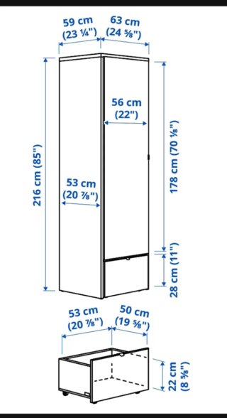 Armario Visthus Ikea gris/blanco