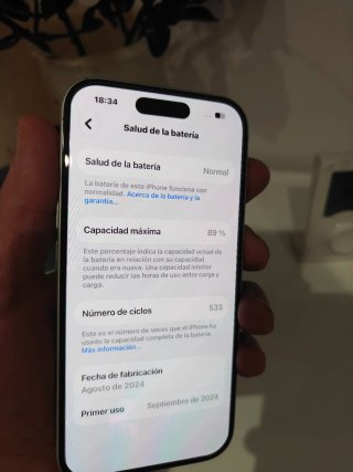 iPhone 16 256GB Batería 89%