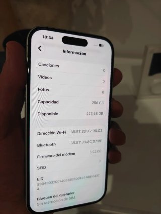 iPhone 16 256GB Batería 89%
