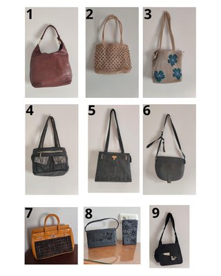 Bolso de mujer piel y tela