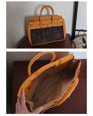 Bolso de mujer piel y tela
