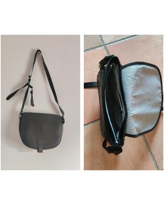 Bolso de mujer piel y tela