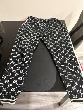 Pantalón Gucci GG Negro/Rojo