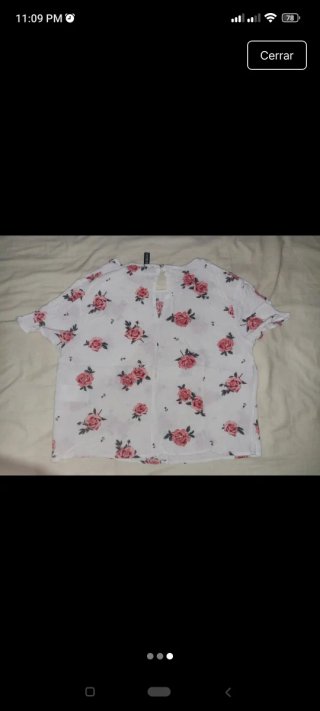 Blusa H&M floral rosa y blanca Talla XS