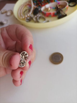 Pendientes Plata con Piedra Roja