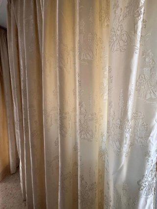 Cortinas de salón beige. Pack de 3 cortinas.