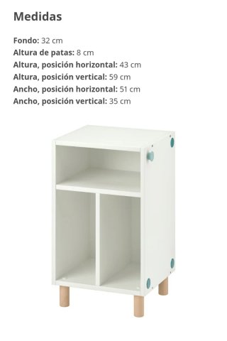 Mesita Noche/Estantería Ikea Smussla Blanca