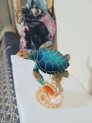 Figura tortuga marina acuario pecera