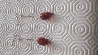 Orecchini pendenti con pietra ambra