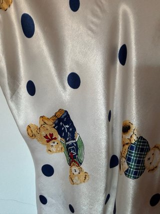 Camisón seda ositos lunares talla M
