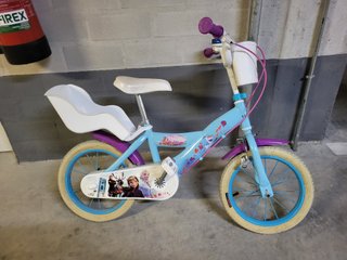 Bicicleta niña Frozen 14" con asiento y cesta