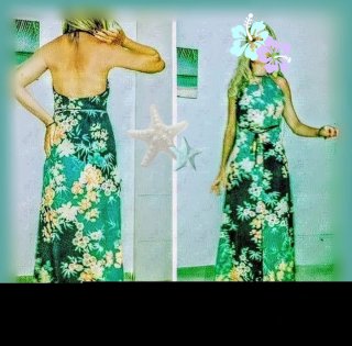 Vestido largo Guess floral azul
