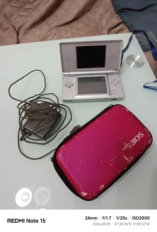 Nintendo DS Lite Plateada + Cargador + Funda