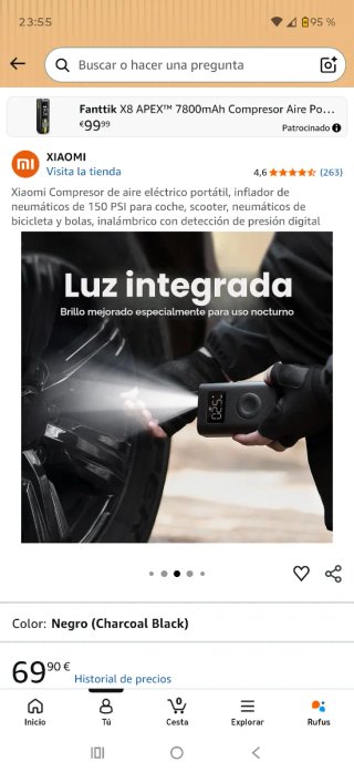 Xiaomi Compresor Eléctrico Portátil 2 pro