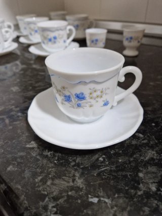 Arcopal Tazas Pequeñas Flores Azules